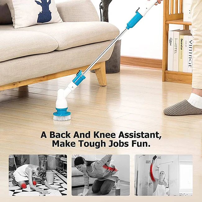 Rechargeable Spin Scrubber Long Handle Cleaning Brush (free home delivery) - Image 3