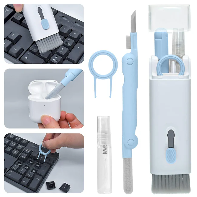 7-in-1 Computer Keyboard Cleaner Brush Kit Earphone Cleaning Pen For Headset Keyboard Cleaning Tools Cleaner Keycap Puller Kit - Image 3