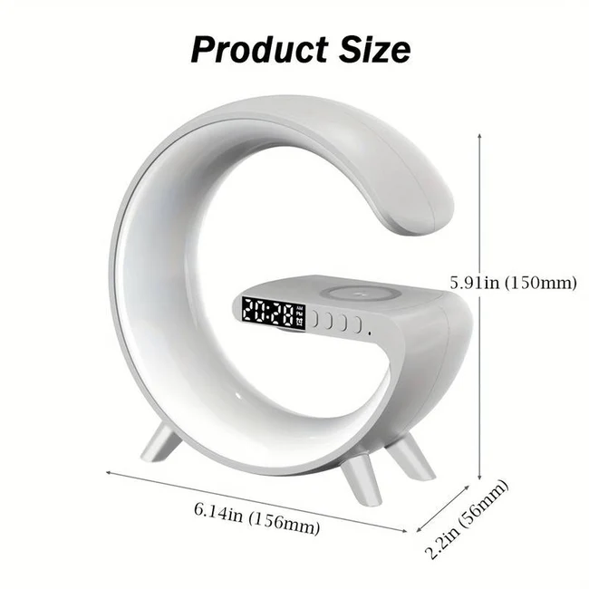 Multifunctional Lamp With Bluetooth Speaker Wireless Charger Sunrise Wake-up & Alarm Clock - Image 4