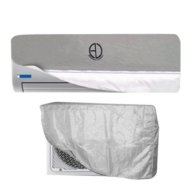 Pack of 2 Dust proof Ac Cover For Indoor & Outdoor Unit – 1.5 Ton -Parachute Silver 100% Water Proof - Image 4