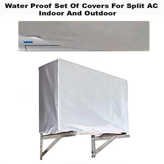 Pack of 2 Dust proof Ac Cover For Indoor & Outdoor Unit – 1.5 Ton -Parachute Silver 100% Water Proof - Image 3