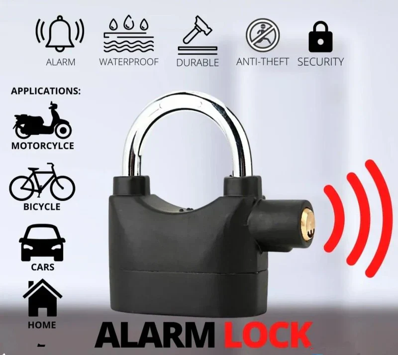 Alarm Lock Padlock Anti-Theft Security System Door Safety Lock (Black) - Image 5