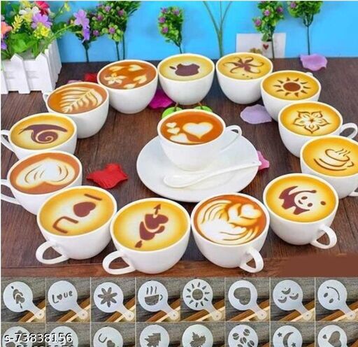 Pack Of 32 Pcs Coffee Stencil Template Set - Image 5
