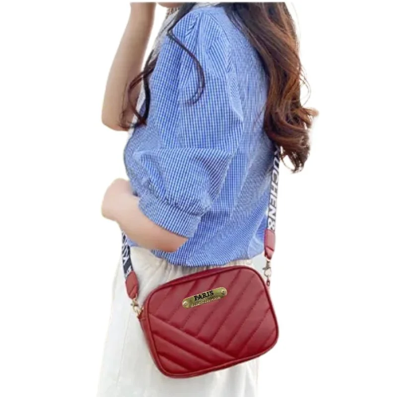 Maroon Leather Handbag for Girls & Women | Stylish Shoulder & Crossbody Bag | Daily Use & Gift - Image 3