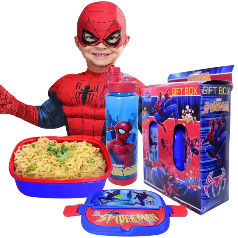 2-in-1 Kids Lunch Box & Water Bottle Set | School Combo Gift Pack with Bottle & Lunch Box | Multiple Cartoon Characters - Image 6