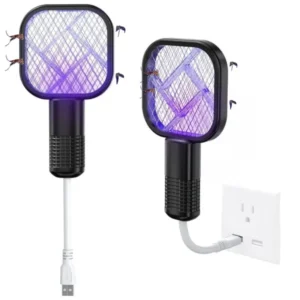 Portable Mini Mosquito Swatter | USB Rechargeable Electric Bug Zapper with LED Night Light | Random color