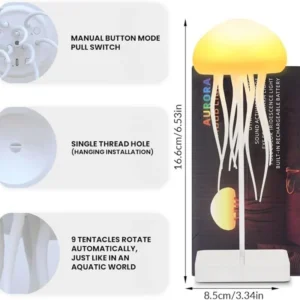 LED Jellyfish Lamp RGB Mood Light | Voice Control Fantasy Jellyfish Night Light | Decorative Bedroom & Living Room Lighting