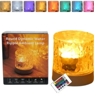 16 Colors Northern Lights Water Ripple Lamp | RGB Ocean Wave Projector Light with Remote Control | Rechargeable Ceiling & Room Atmosphere Lamp