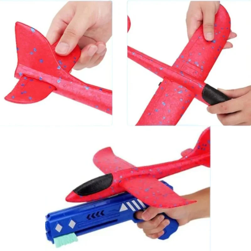 Catapult Gun Aircraft Toy for Kids | Foam Airplane Launcher Glider Flying Toy 2-in-1 - Image 4