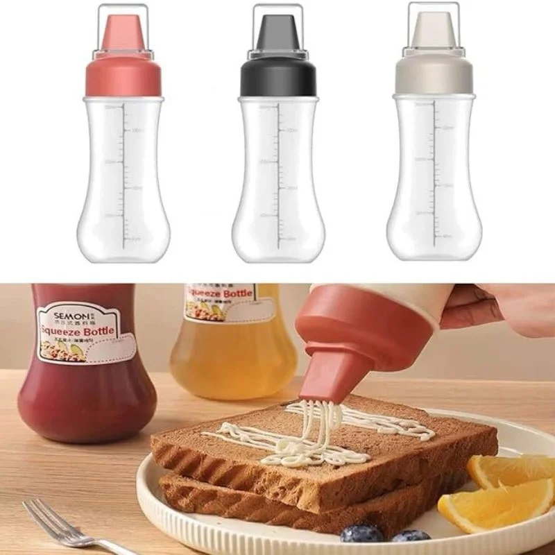 5 Hole Squeeze Sauce Bottle | Refillable Condiment Dispenser with Lid | Multipurpose Ketchup & Hot Sauce Bottle for Kitchen | Black Cap - Image 6