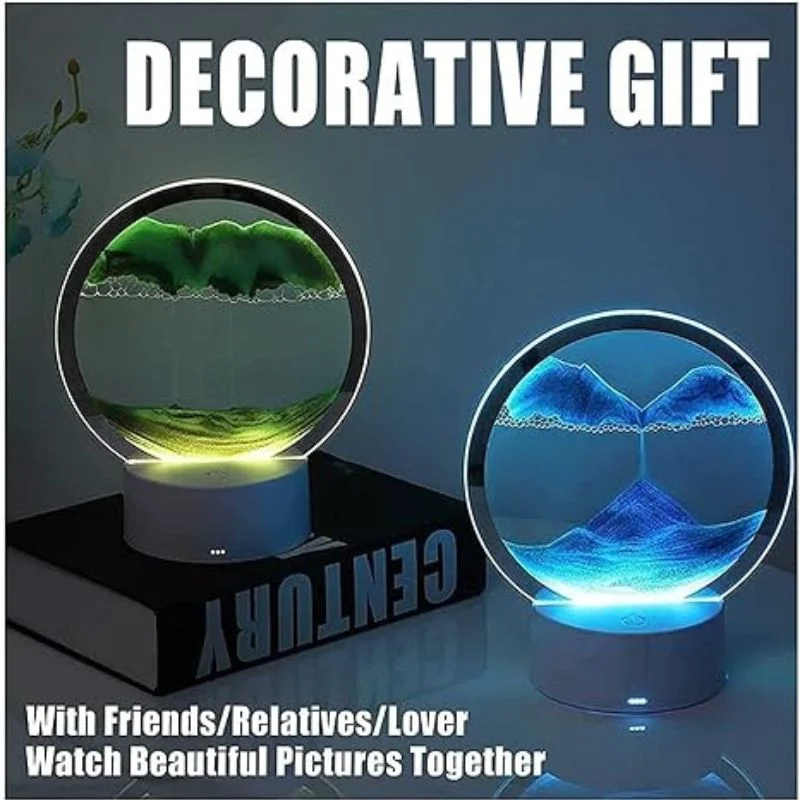 3D Moving Sand Art LED Lamp | Flowing Sandscape Painting Display | USB Decorative Table Lamp for Home & Office | Random Color - Image 9
