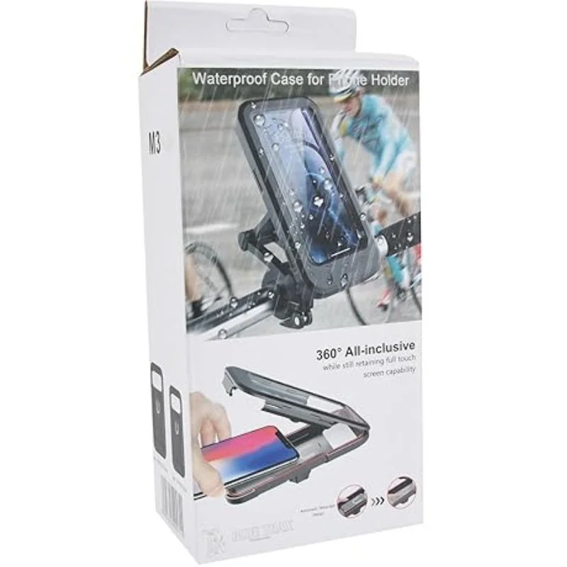 Waterproof Bike Phone Holder 360° Rotation | Handlebar Mobile Mount for Bicycle & Motorcycle - Image 3