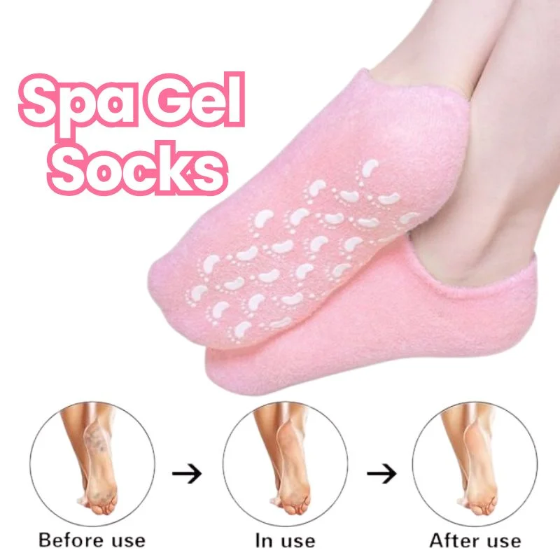 Reusable Silicone Spa Gel Socks for Dry Feet & Cracked Heels | Intensive Moisturizing Overnight Foot Care - Image 3