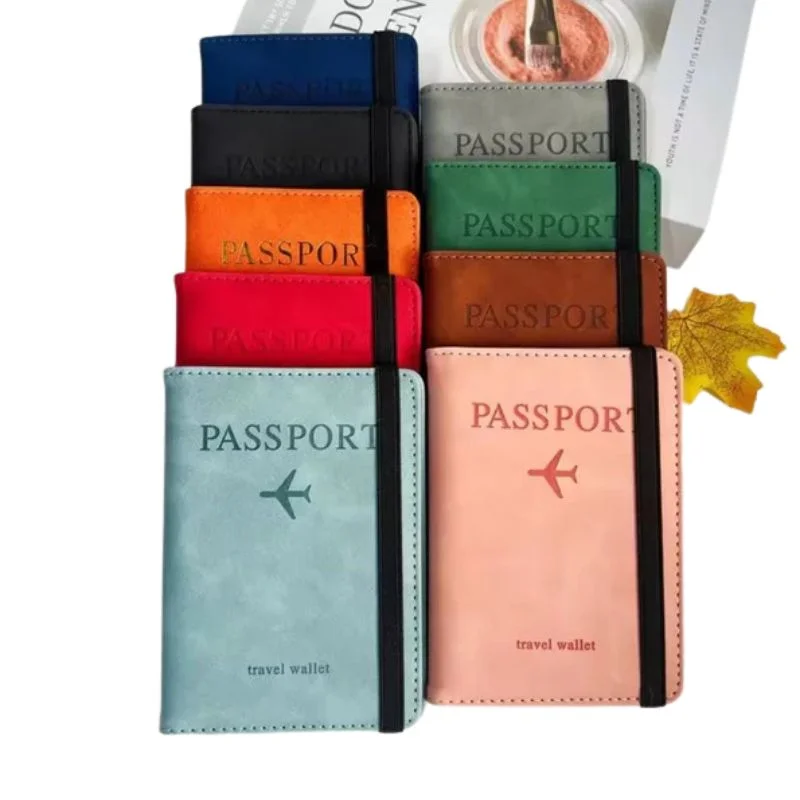RFID Blocking Passport Wallet | PU Leather Travel Document Holder with Card & Cash Pockets | Random Color - Image 5