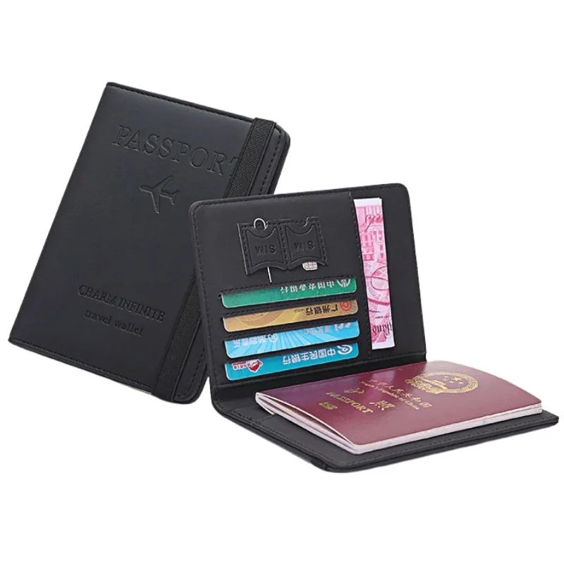 RFID Blocking Passport Wallet | PU Leather Travel Document Holder with Card & Cash Pockets | Random Color - Image 6