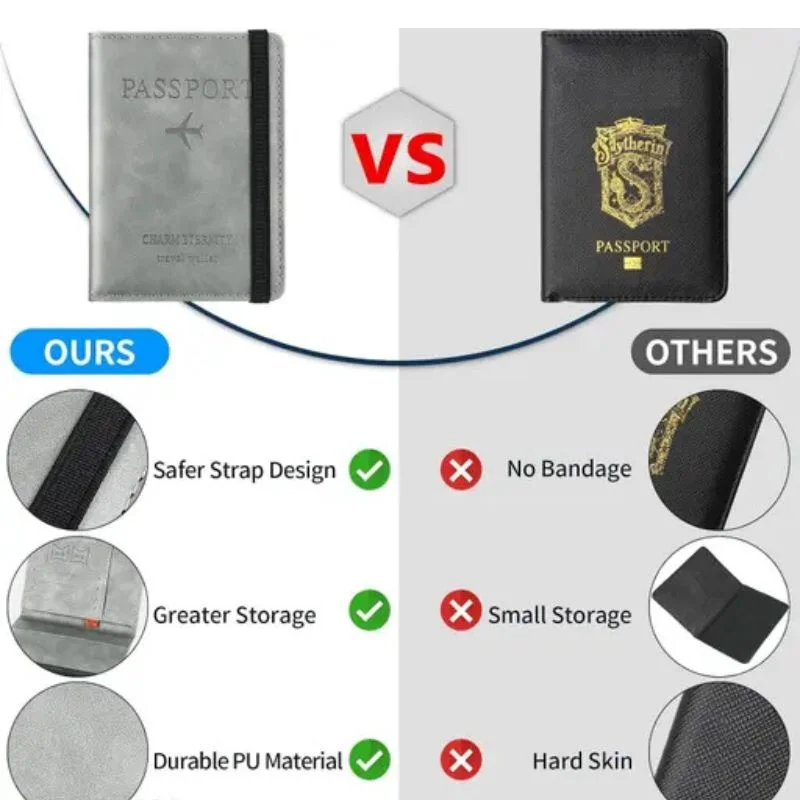 RFID Blocking Passport Wallet | PU Leather Travel Document Holder with Card & Cash Pockets | Random Color - Image 9