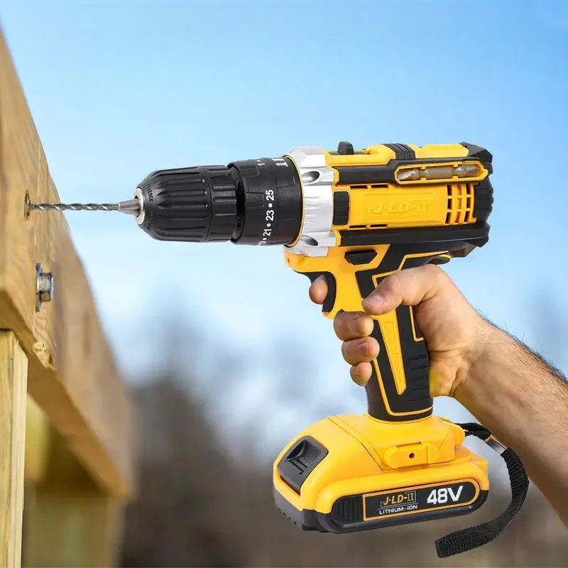 Cordless Drill Machine Kit with 2 Batteries & 26 Accessories | Portable Rechargeable Impact Drill Set - Image 7