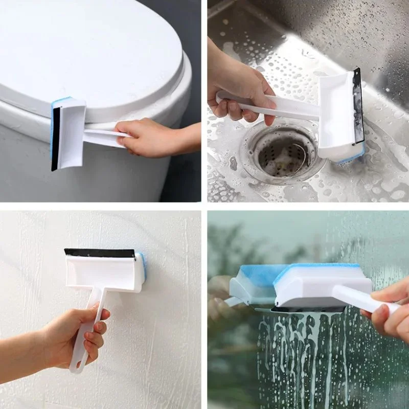 2-in-1 Foam Window Wiper & Glass Cleaner | Rubber Squeegee with Foam Sponge | Car Windshield, Mirror & Kitchen Glass Cleaning Brush - Image 4