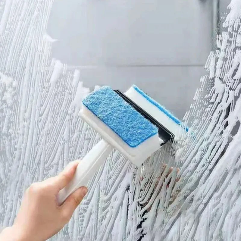 2-in-1 Foam Window Wiper & Glass Cleaner | Rubber Squeegee with Foam Sponge | Car Windshield, Mirror & Kitchen Glass Cleaning Brush - Image 6
