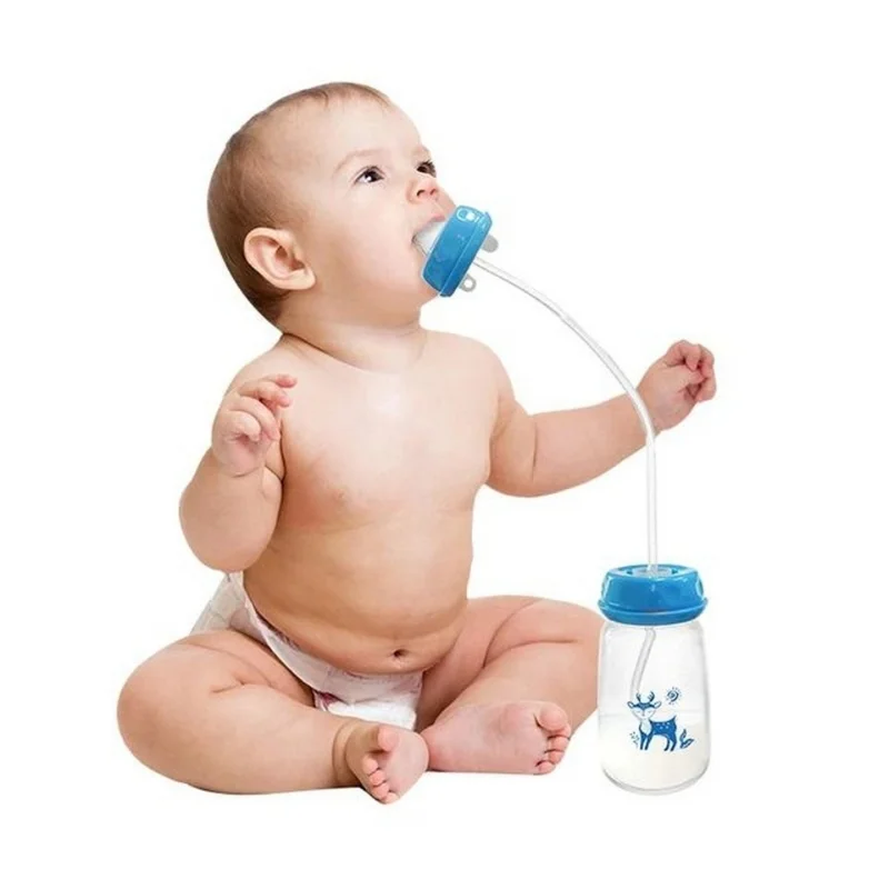 Hands-Free Baby Feeding Bottle | BPA-Free Anti-Colic Baby Milk Bottle with Silicone Straw | Leak-Proof Standard Neck Bottle |240ML - Image 7